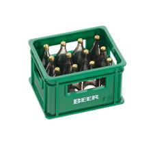 Miniatur Bierkiste mit Flaschenöffner grün