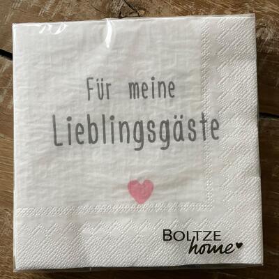 Servietten - weiß - Für meine Lieblingsgäste, 20 Stück