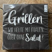 Servietten schwarz - Grillen wir heute mit Frauen oder...