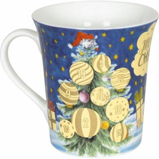 Könitz Adventskalender als Tasse - 24 Flächen zum Freirubbeln