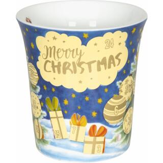 Könitz Adventskalender als Tasse - 24 Flächen zum Freirubbeln
