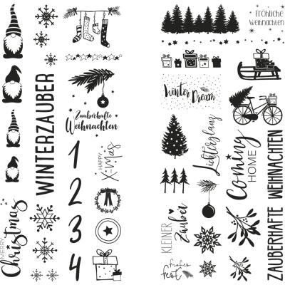 Transferfolie - Kerzentattoos Winter + Christmas, 2 Bogen