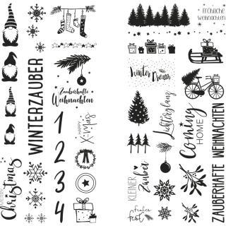 Transferfolie - Kerzentattoos Winter + Christmas, 2 Bogen