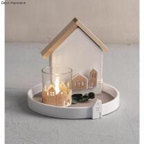 Furnierholz Mini Häuser natur