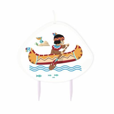 Geburtstagskerze - Indianer Tipi & Tomahawk