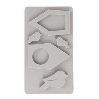 Silikon Gießform Vogelhäuser + Vögel