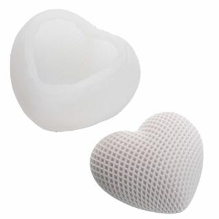 Silikonform -  Gießform Herz - Herz groß - 9,5 x 9,3 cm