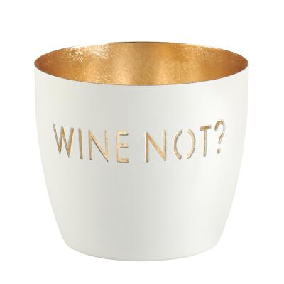 Windlicht Wine not?  weiß/gold