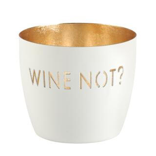 Windlicht Wine not?  weiß/gold