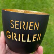 Windlicht Serien Griller schwarz/gold