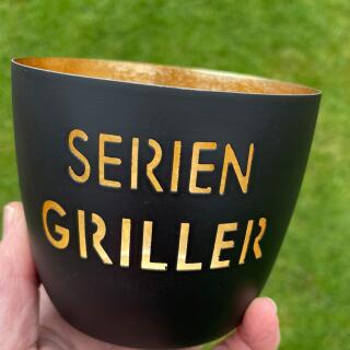 Windlicht Serien Griller schwarz/gold