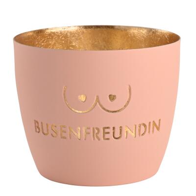 Windlicht Busenfrendin pastellrosa/gold