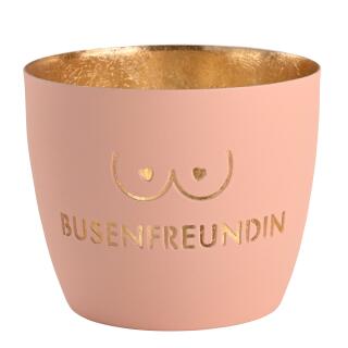 Windlicht Busenfrendin pastellrosa/gold