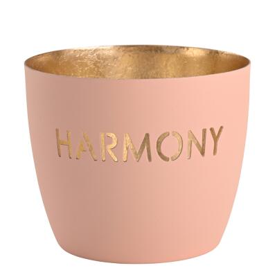 Windlicht Harmony pastellrosa/gold