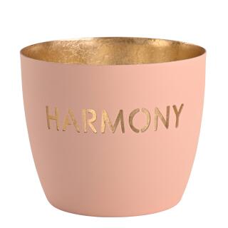 Windlicht Harmony pastellrosa/gold