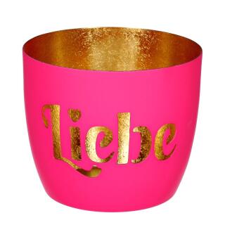 Windlicht Liebe hot pink/gold