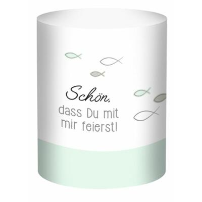 Mini Tischlicht mint -Schön, dass du mit mir feierst (163) - 5 Stück
