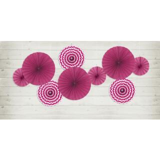 Dekorative Rosetten, 3 Stück -  fuchsia