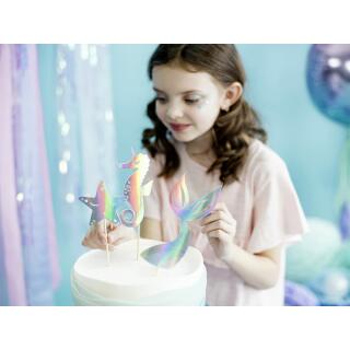 Cake Topper Meerjungfrau - irisierend, 3-teilig