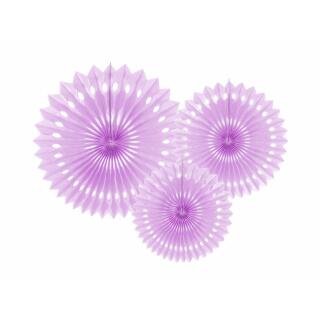 Rosetten aus Seidenpapier, 3 Stück -  lavender