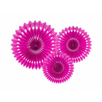 Rosetten aus Seidenpapier, 3 Stück -  dark pink