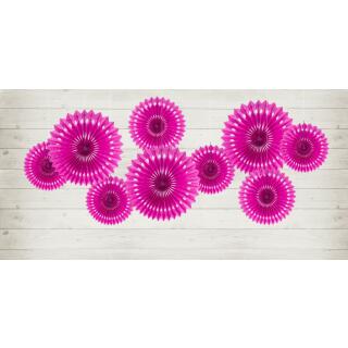 Rosetten aus Seidenpapier, 3 Stück -  dark pink