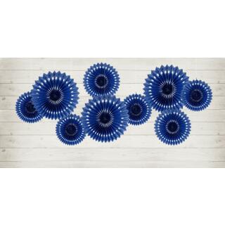 Rosetten aus Seidenpapier, 3 Stück -  marineblau
