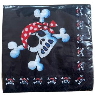 Servietten - Pirat Jolly Roger, 20 Stück