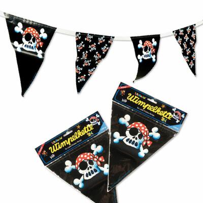Wimpelkettte - Pirat Jolly Roger, 3,6 m