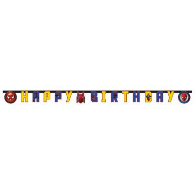 Spiderman Homecoming - Girlande Happy Birthday