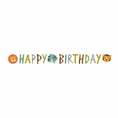Girlande Happy Birthday -   wilde Tiere "Get Wild"