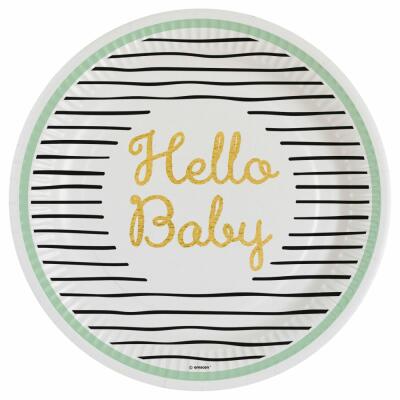 Pappteller - Hello Baby, 8 Stück
