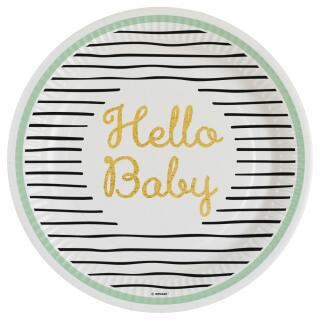 Pappteller - Hello Baby, 8 Stück
