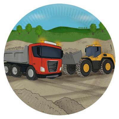 Pappteller Baustelle (amscan), 8 Stück