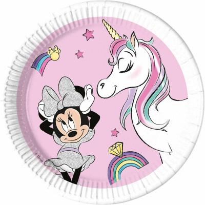 Pappteller - Minnie Unicorn, 8 Stück