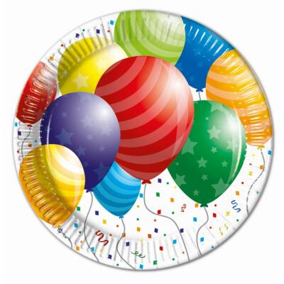 Pappteller - Balloons Celebration, 8 Stück