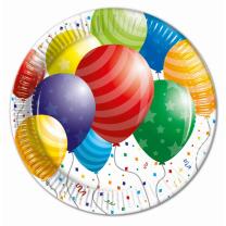 Pappteller - Balloons Celebration, 8 Stück