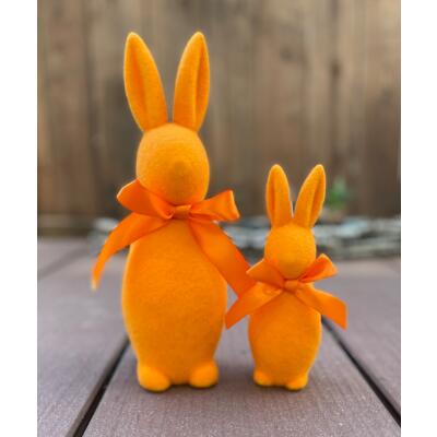 Hase mit Schleife  stehend 2er-Set orange