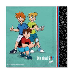 44-teiliges Party-Set - Drei Fragezeichen ??? Kids - Detektive - Teller Becher Servietten Trinkhalme für 8 Kinder