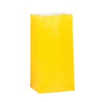 Papier - Partytüten gelb, 12 Stück