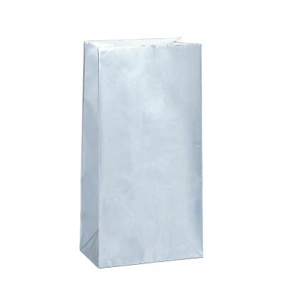 Papier - Partytüten silber, 10 Stück