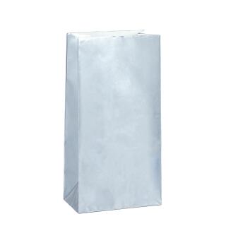 Papier - Partytüten silber, 10 Stück