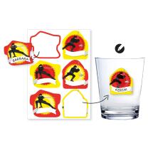 Ninja Party - Namensaufkleber für Trinkgläser,...