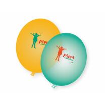 52-teiliges Party-Set - Pippi Langstrumpf - Teller Becher Servietten Luftballons Trinkhalme für 8 Kinder