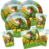 Party-Set Dinosaurier für 8 Gäste - Teller...