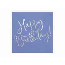 Servietten - Happy Birthday marineblau, 20 Stück