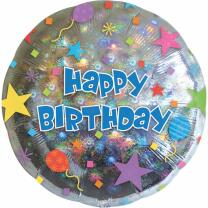 Folienballon Happy Birthday Konfetti 43 cm