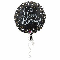 Folienballon Happy Birthday Sparkling silber 45 cm