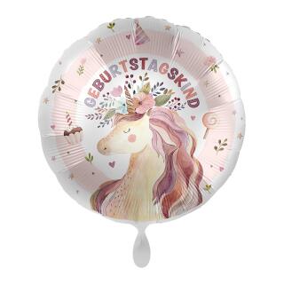 Folienballon Geburtstagskind - Einhorn, 43 cm