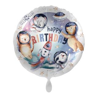 Folienballon Happy Birthday - space animal, 43 cm